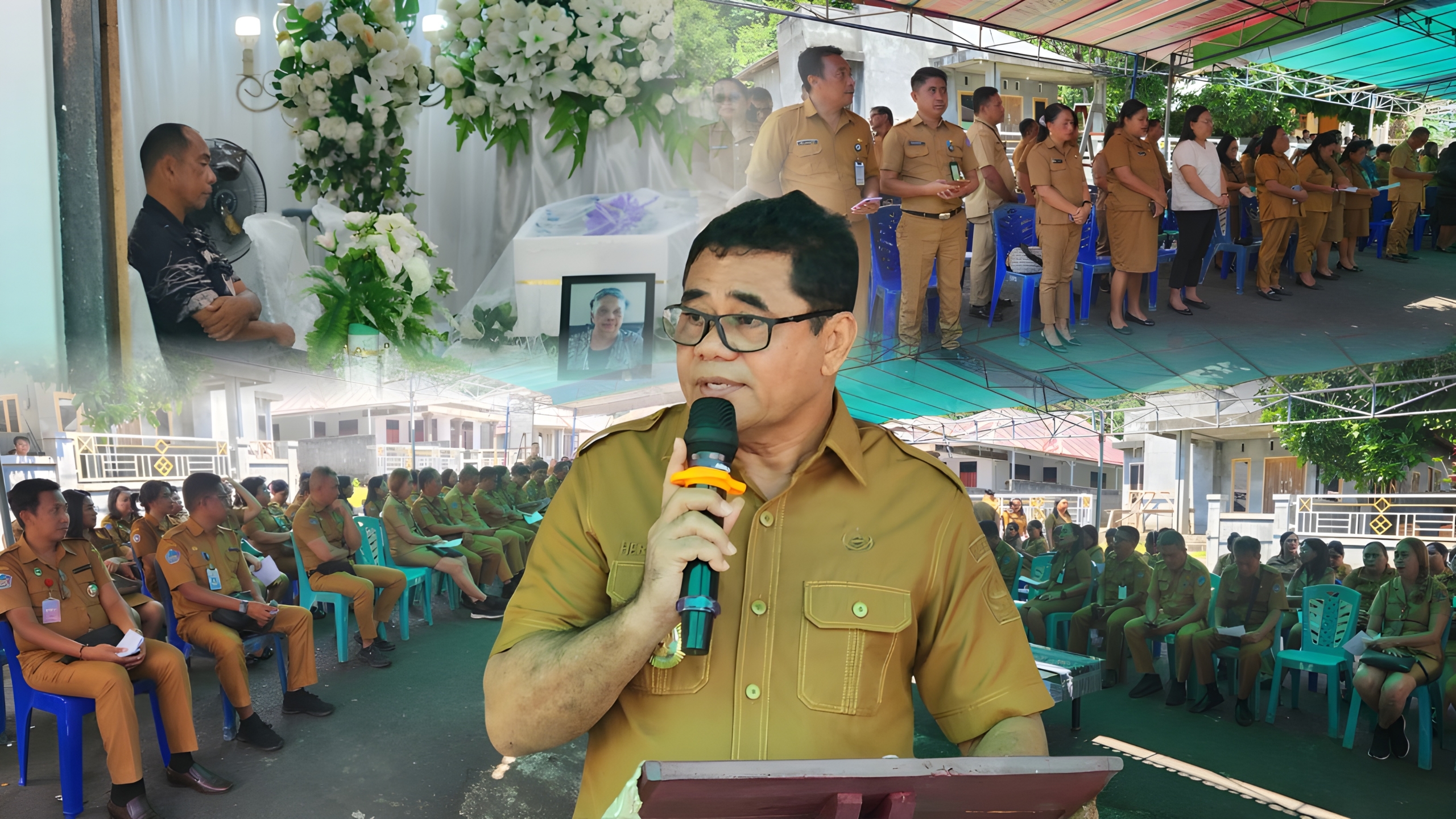 Wujud Empati, Wakil Bupati Sitaro Dampingi Keluarga Kadis Pendidikan dalam Ibadah Duka Ibunda Tercinta