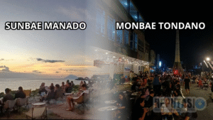 Suasana kafe Sunbae Manado yang menjadi ikon nongkrong anak muda di Sulawesi Utara