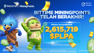 Bittime Mining Points Resmi Berakhir, Volume Perdagangan Naik Lebih dari 50%