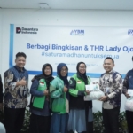 Peduli Perjuangan Lady Ojol Jabodetabek, BRI Finance Bagikan Sembako & THR