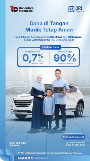 Mudik Tanpa Cemas Soal Biaya, BRI Finance Siapkan Fasilitas Dana Tunai Aman di Tangan