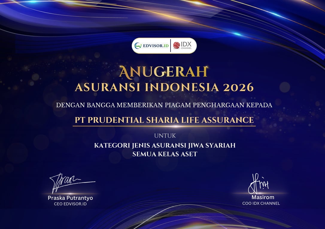 Diakui Lembaga Independen di Dalam dan Luar Negeri, Prudential Syariah Raih Tiga Penghargaan sebagai Pemimpin Asuransi Jiwa Syariah Indonesia