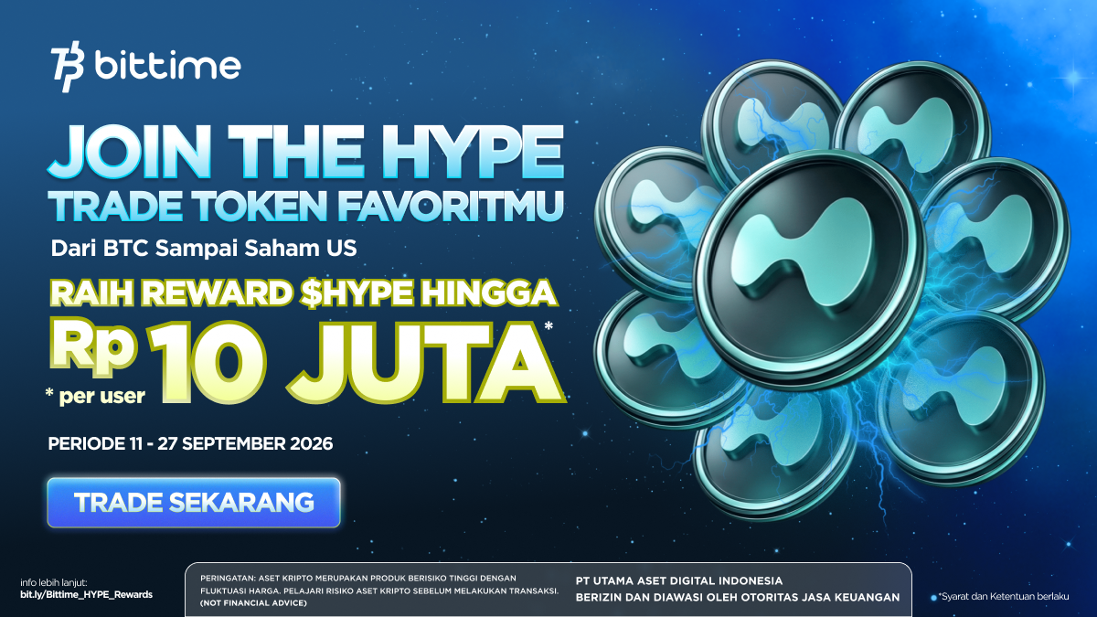Pasar Crypto Semakin Dinamis, Bittime Hadirkan Program Berhadiah $HYPE hingga Sepuluh Juta Rupiah