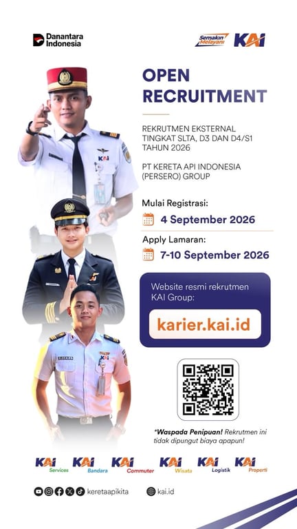 Waspada Penipuan Rekrutmen Pegawai, KAI Daop 2 Bandung Ingatkan Masyarakat Untuk Jangan Percaya Oknum yang Menjanjikan Kelulusan